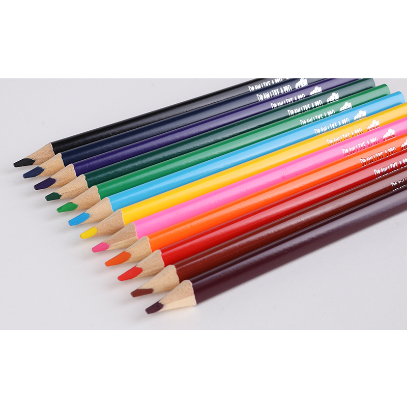 Színes ceruza készlet, háromszögletű, vastag, COOL BY VICTORIA, 12 különböző szín