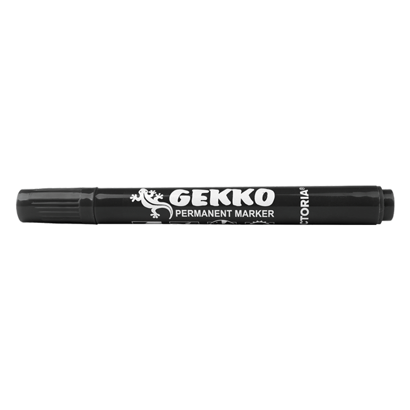 Permanent marker, 1-3 mm, bullet tip, VICTORIA OFFICE "Gekko", black