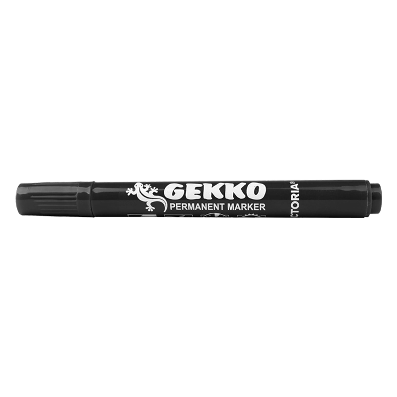 Permanent marker, 1-3 mm, bullet tip, VICTORIA OFFICE "Gekko", black