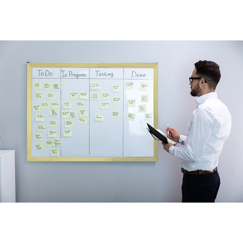 Whiteboard, magnetic, 60x90 cm, wooden frame, VICTORIA VISUAL