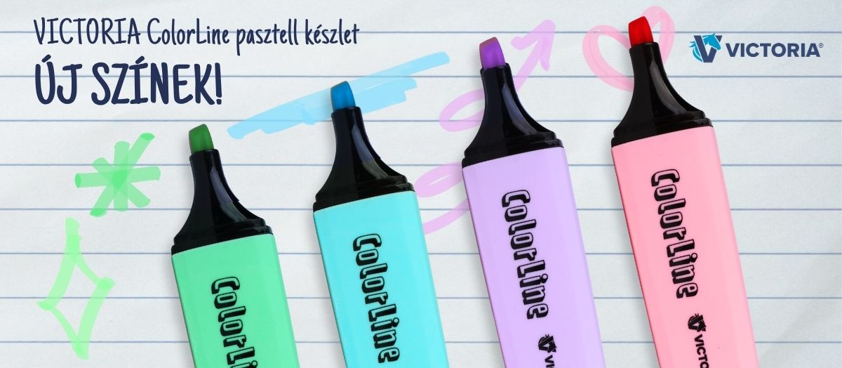 Újdonság a Victoria kínálatában – pasztell színű ColorLine szövegkiemelők!