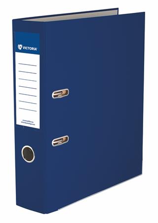 Lever arch file, 75 mm, A4, PP/cardboard, with metal shoe, VICTORIA OFFICE, darkblue