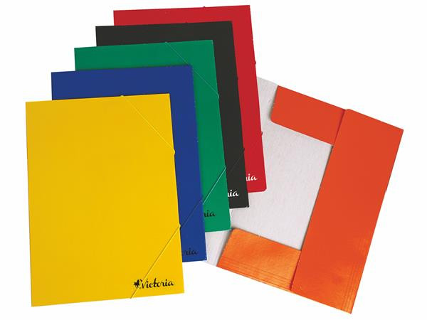 Fascikl Klapa s gumicom, kartonski, A4, VICTORIA OFFICE, narančasta