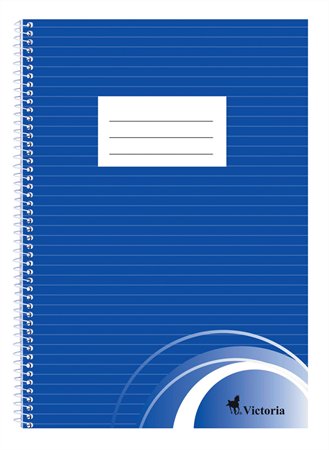 Wirebound notebook, A4, lined, 70 sheets, VICTORIA PAPER