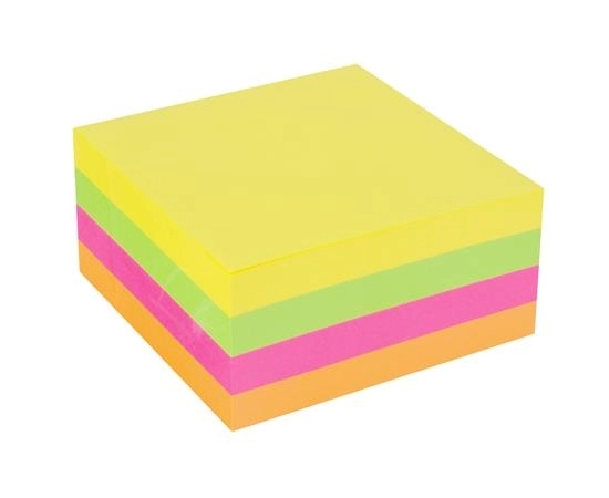 Self adhesive notes, 75x75 mm, 400 sheets, VICTORIA OFFICE, neon