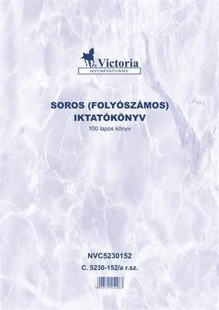 Nyomtatvány, iktatókönyv, 100 lap, A4, VICTORIA PAPER "C.5230-152"