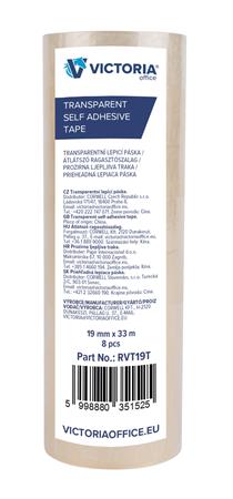 Lepiaca páska, 19 mm x 33m, VICTORIA OFFICE, priehľadná