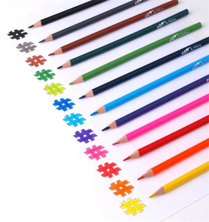 Színes ceruza készlet, háromszögletű, COOL BY VICTORIA, 6 különböző szín