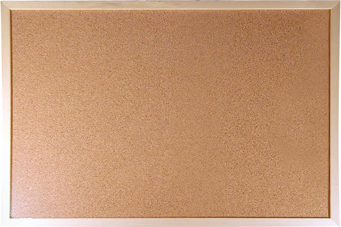 Cork board, two-sided, 60x90 cm, wooden frame, VICTORIA VISUAL